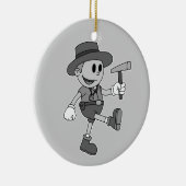 Retro Cartoon Geologist (Name hinzufügen) Keramikornament (Rechts)