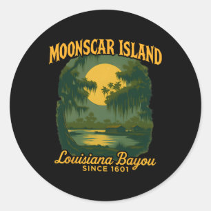 Retro Cartoon Halloween Zombie Island 1 Runder Aufkleber