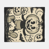 Retro cartoon-inspired Halloween blanket Fleecedecke (Vorderseite (Horizontal))