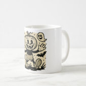 Retro cartoon-inspired pumpkin Halloween mug Kaffeetasse (VorderseiteRechts)