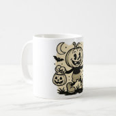Retro cartoon-inspired pumpkin Halloween mug Kaffeetasse (Vorderseite Links)