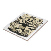 Retro cartoon-inspired pumpkin Halloween tile Fliese (Seite)