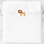 Retro Cartoon Lion Runder Aufkleber (Tasche)