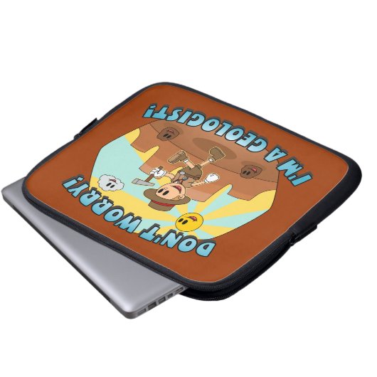 Retro Cartoon - Mach dir keine Sorgen! Ich bin Geo Laptopschutzhülle (Vorne Knopf)