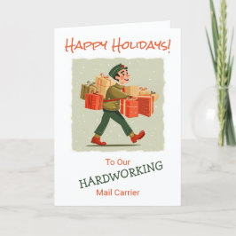 Retro Cartoon Mail Man Faltkarte Feiertagskarte