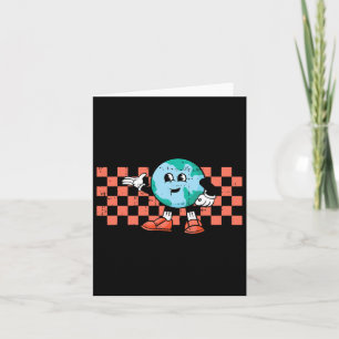 Retro Cartoon Planet Erde Tag Umwelt Natur Karte