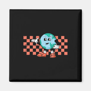 Retro Cartoon Planet Erde Tag Umwelt Natur Magnet