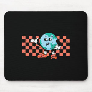 Retro Cartoon Planet Erde Tag Umwelt Natur Mousepad