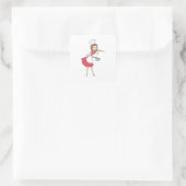 Retro-Cartoon Quadratischer Aufkleber (Tasche)