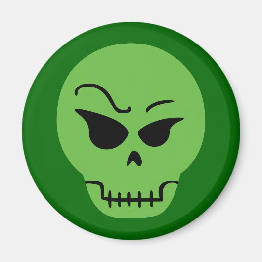 Retro Cartoon Skull Magnet (Vorne)