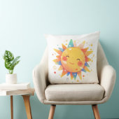 Retro Cartoon Sunshine Retro Orange Kinderzimmer Kissen (Stuhl )