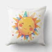 Retro Cartoon Sunshine Retro Orange Kinderzimmer Kissen (Vorderseite)