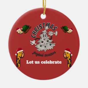 Retro Cartoon Weihnachtsfeiertag Keramik Ornament
