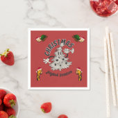 Retro Cartoon Weihnachtsfeiertag Serviette (Beispiel)