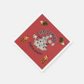 Retro Cartoon Weihnachtsfeiertag Serviette (Ecke)