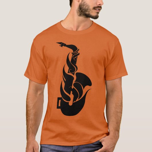Retro-Cartoonsaxophon T-Shirt (Vorderseite)