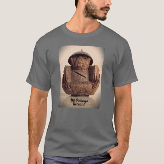 Retro Carved Coconut Monkey Bank individuell anpas T-Shirt (Vorderseite)