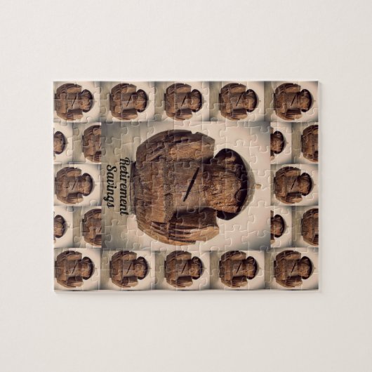 Retro Carved Coconut Monkey Bank Puzzle (Horizontal)