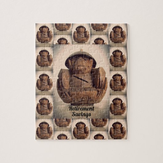 Retro Carved Coconut Monkey Bank Puzzle (Vertikal)