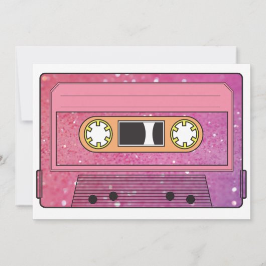 Retro Casette Tape 80er Party Einladung (Rückseite)