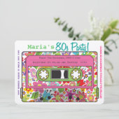 Retro Casette Tape 80er Party Einladung (Stehend Vorderseite)