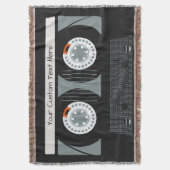 Retro Casette Tape benutzerdefinierter Text werfen Decke (Vorderseite Vertikal)