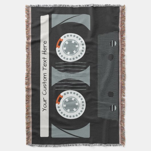 Retro Casette Tape benutzerdefinierter Text werfen Decke (Vorderseite Vertikal)