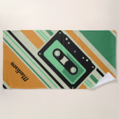 Retro Casette Tape individuelle Name Strandtuch (Vorderseite)