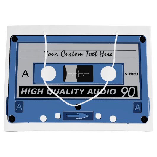 Retro Casette Tape Tasche Große Geschenktüte (Vorderseite)