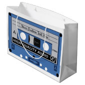 Retro Casette Tape Tasche Große Geschenktüte (Rückseite Schrägansicht)