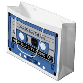 Retro Casette Tape Tasche Große Geschenktüte (Vorderseite Schrägansicht)