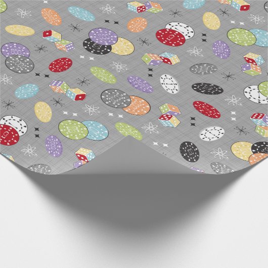 Retro Casino Geschenkpapier (Ecke)