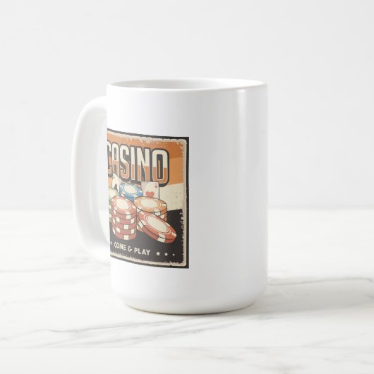 Retro Casino Glücksspielliebhaber Coffee Tasse (Vorderseite Links)