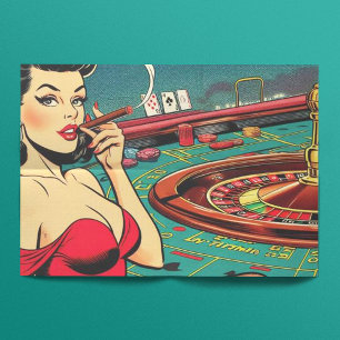 Retro Casino Pop Kunst, Dichtung und Musik Comic Seidenpapier