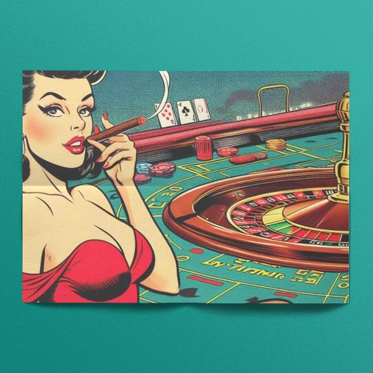 Retro Casino Pop Kunst, Dichtung und Musik Comic Seidenpapier