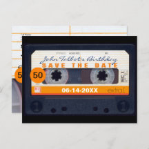 Retro Cassette 50. Geburtstag Save the Date P2