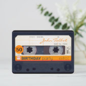 Retro Cassette 50. Geburtstagsparty Einladung (Stehend Vorderseite)