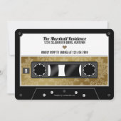 Retro Cassette Band Hochzeit Probe Abendessen Invi Einladung (Rückseite)