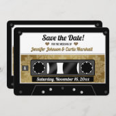 Retro Cassette Band Hochzeit speichern Sie das Dat Einladung (Vorne/Hinten)