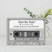 Retro Cassette Band Hochzeit speichern Sie das Dat Einladung (Stehend Vorderseite)
