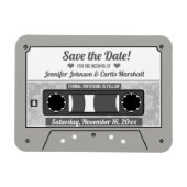 Retro Cassette Band Hochzeit speichern Sie das Dat Magnet (Horizontal)