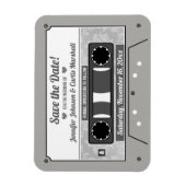 Retro Cassette Band Hochzeit speichern Sie das Dat Magnet (Vertikal)