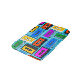 Retro Cassette: Blue Background Collection Badematte (Schrägansicht)