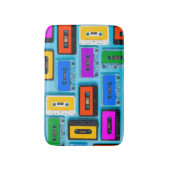 Retro Cassette: Blue Background Collection Badematte (Vorderseite Vertikal)