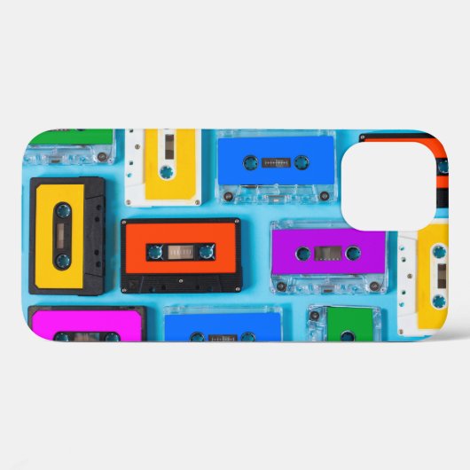 Retro Cassette: Blue Background Collection Case-Mate iPhone Hülle (Rückseite (Horizontal))