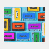 Retro Cassette: Blue Background Collection Fleecedecke (Vorderseite (Horizontal))