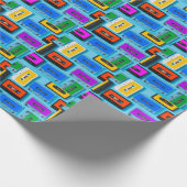 Retro Cassette: Blue Background Collection Geschenkpapier (Ecke)