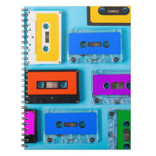 Retro Cassette: Blue Background Collection Notizblock