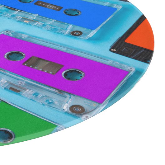 Retro Cassette: Blue Background Collection Schneidebrett (Ecke)