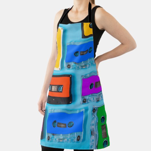 Retro Cassette: Blue Background Collection Schürze (InSitu)